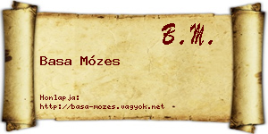 Basa Mózes névjegykártya